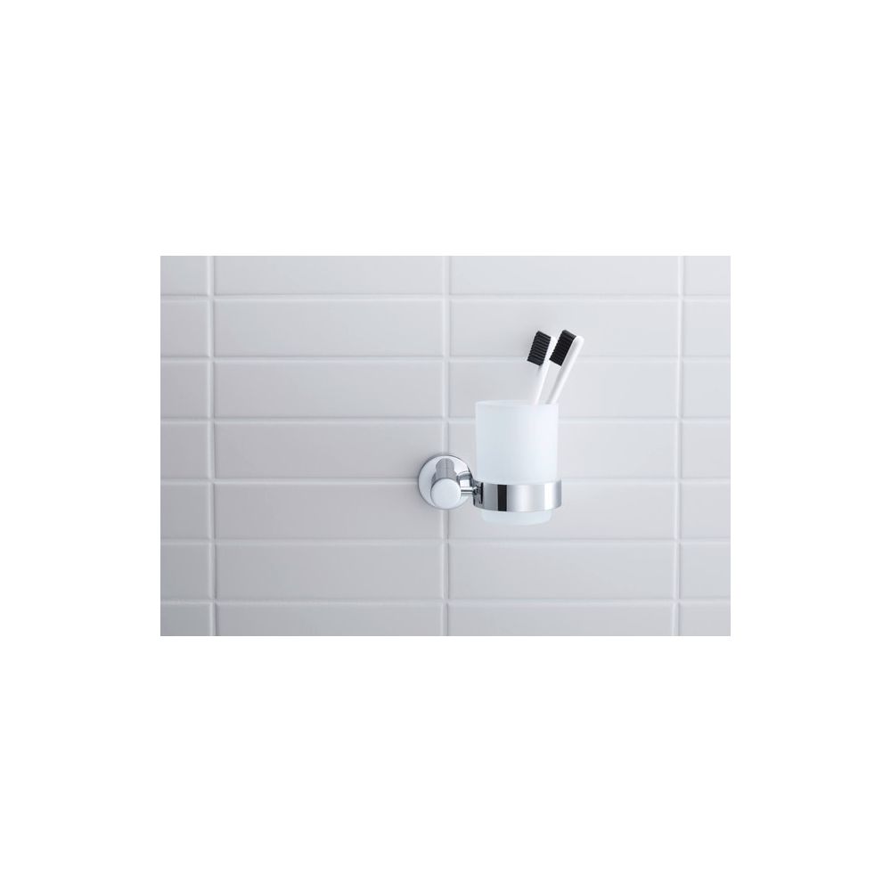 Duravit D-Code Zahnputzbecher 102x118x97mm, Chrom/Mattweiß, Schraubbefestigung, wa... DURAVIT-0099201000 4021534636172 (Abb. 12)