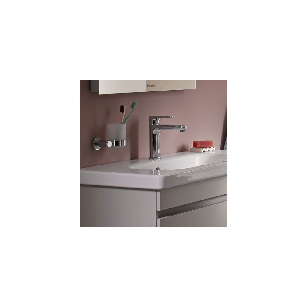 Duravit D-Code Zahnputzbecher 102x118x97mm, Chrom/Mattweiß, Schraubbefestigung, wan... DURAVIT-0099191000 4021534636165 (Abb. 6)