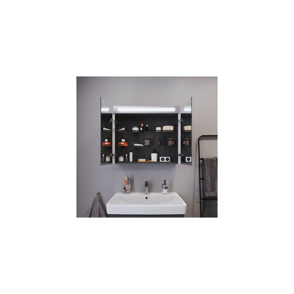 Duravit No.1 Spiegelschrank Wandmontage 148x800x700mm, Weiß, 2 Türen L/R, 2 Gl... DURAVIT-N17921000000000 4063382219756 (Abb. 8)