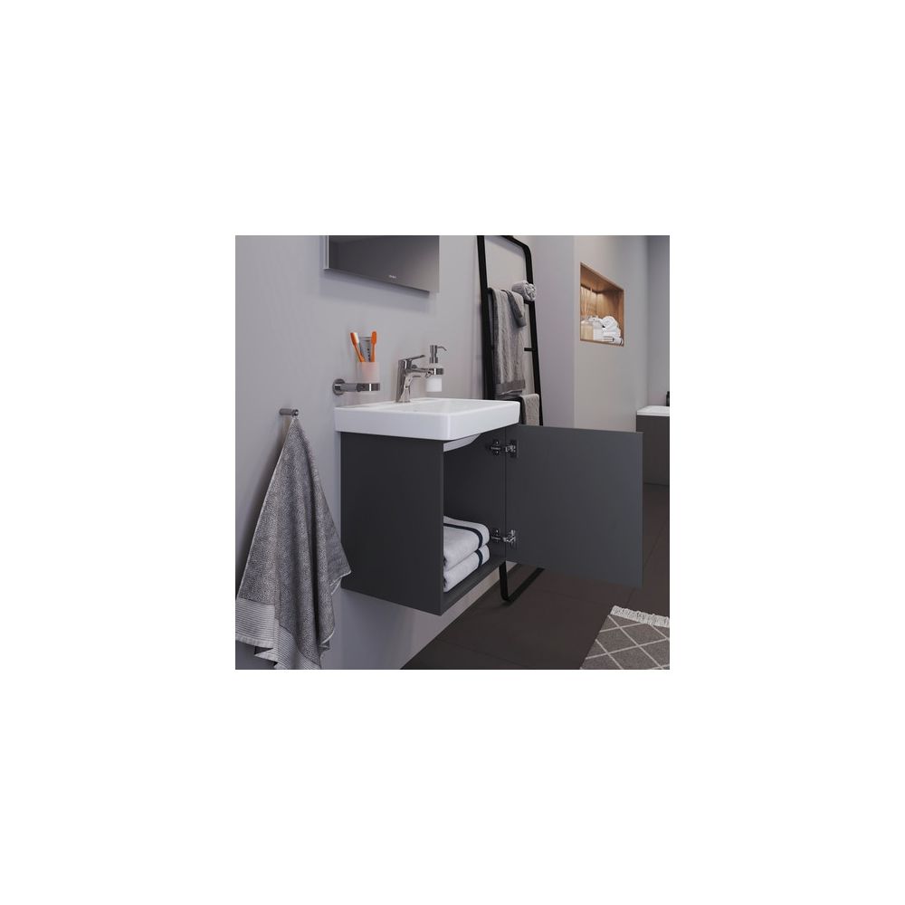 Duravit No.1 Waschtischunterbau wandhängend 386x440x478mm L Graphit Matt Folie... DURAVIT-N14267L49490000 4063382802057 (Abb. 5)