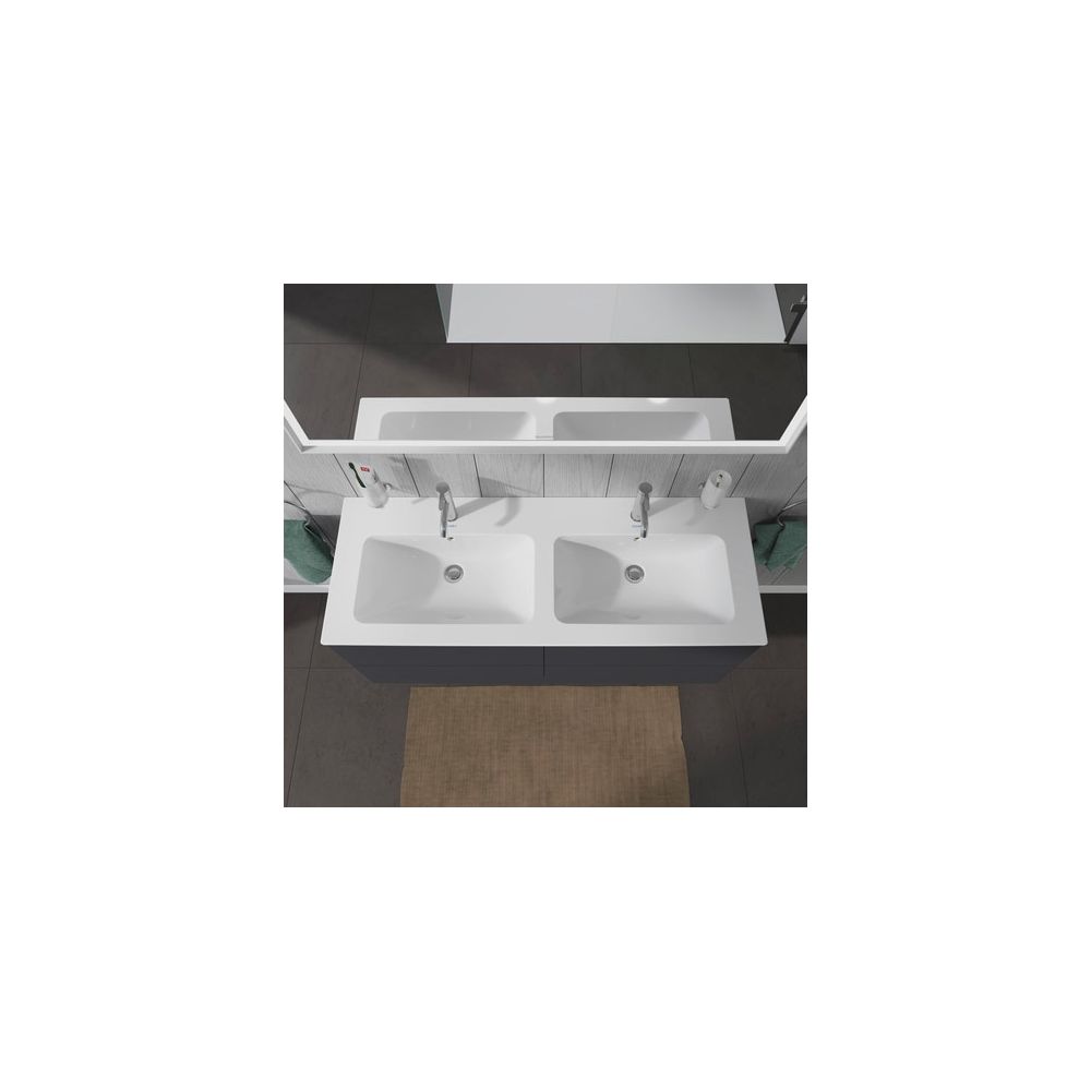 Duravit ME by Starck Doppelwaschtisch 490x1300x180mm wh, Weiß Hochglanz, Rechtecki... DURAVIT-2336130000 4053424121062 (Abb. 10)