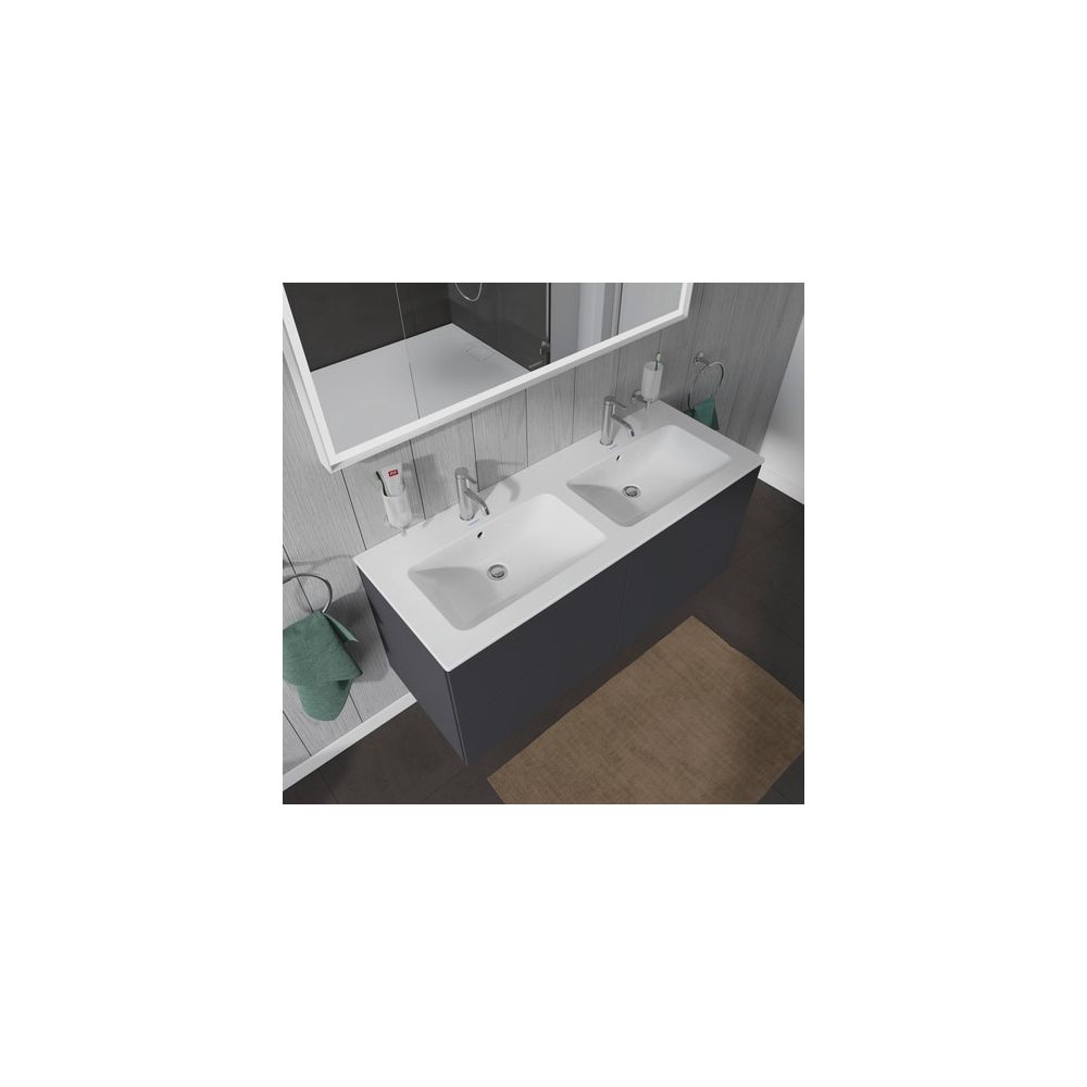 Duravit ME by Starck Doppelwaschtisch 490x1300x180mm wh, Weiß Hochglanz, Rechtecki... DURAVIT-2336130000 4053424121062 (Abb. 11)