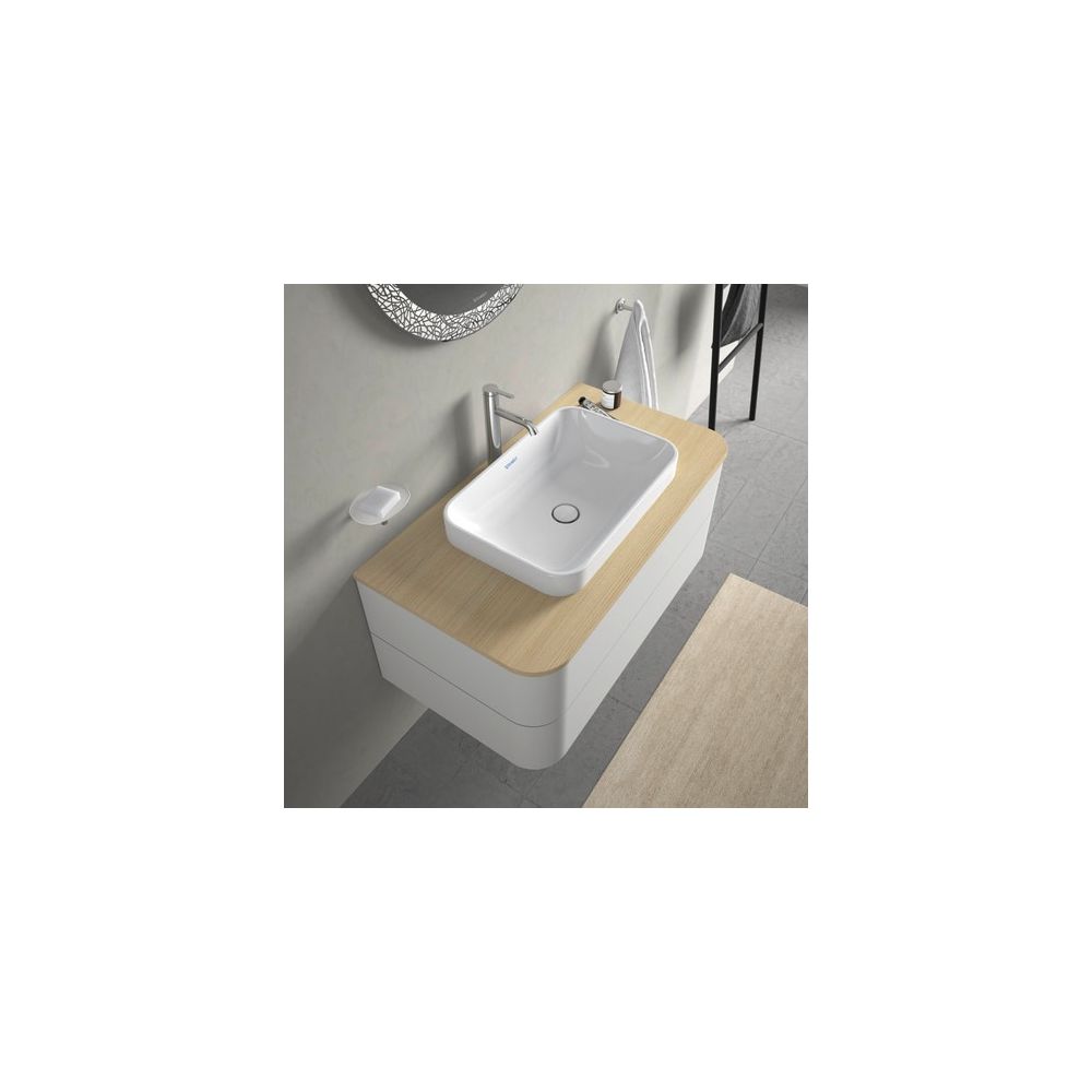 Duravit Happy D.2 Plus Aufsatzbecken 600mm, Weiß Hochglanz, WonderGliss, Rechtecki... DURAVIT-23596000001 4053424896793 (Abb. 3)