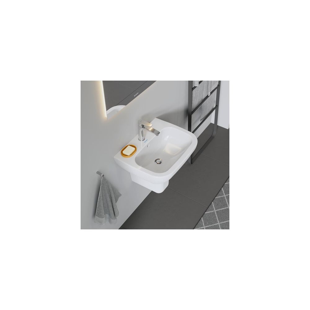 Duravit D-Code Waschtisch 430x550x175mm wandhäng., Weiß Hochglanz, Halbrund, 1 WP m... DURAVIT-2310550000 4021534344060 (Abb. 4)