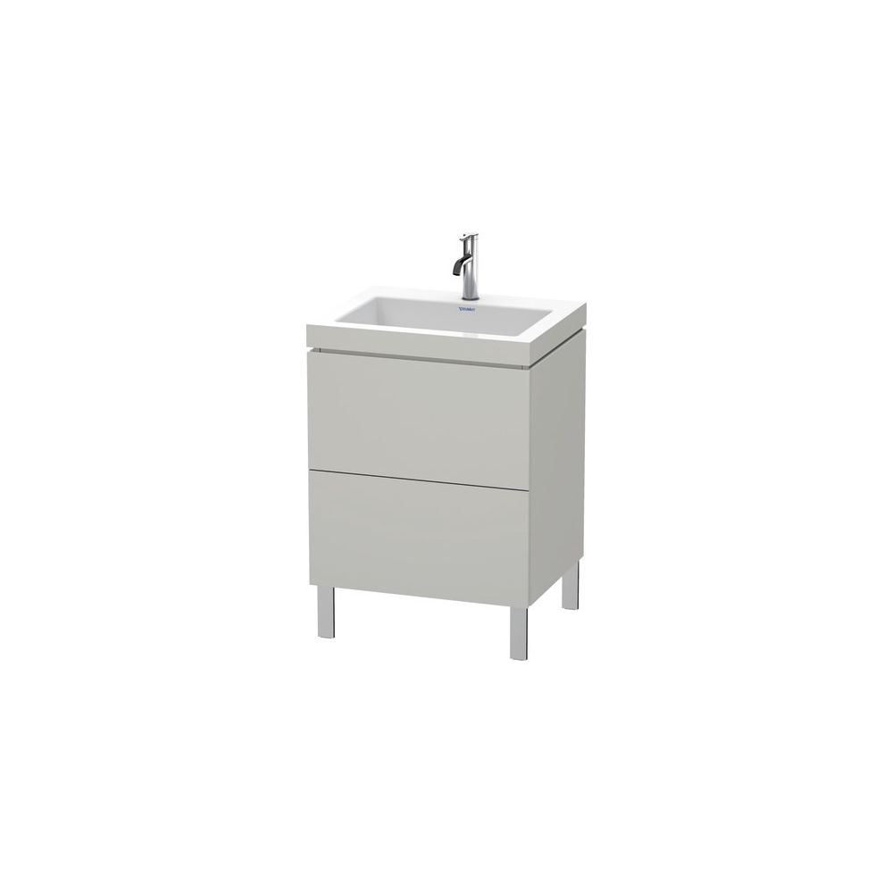 Duravit L-Cube Waschtisch-Set C-bonded bodenst. Dekor, 480x600x698mm Betongrau Mat... DURAVIT-LC6936O0707 4053424652290 (Abb. 1)