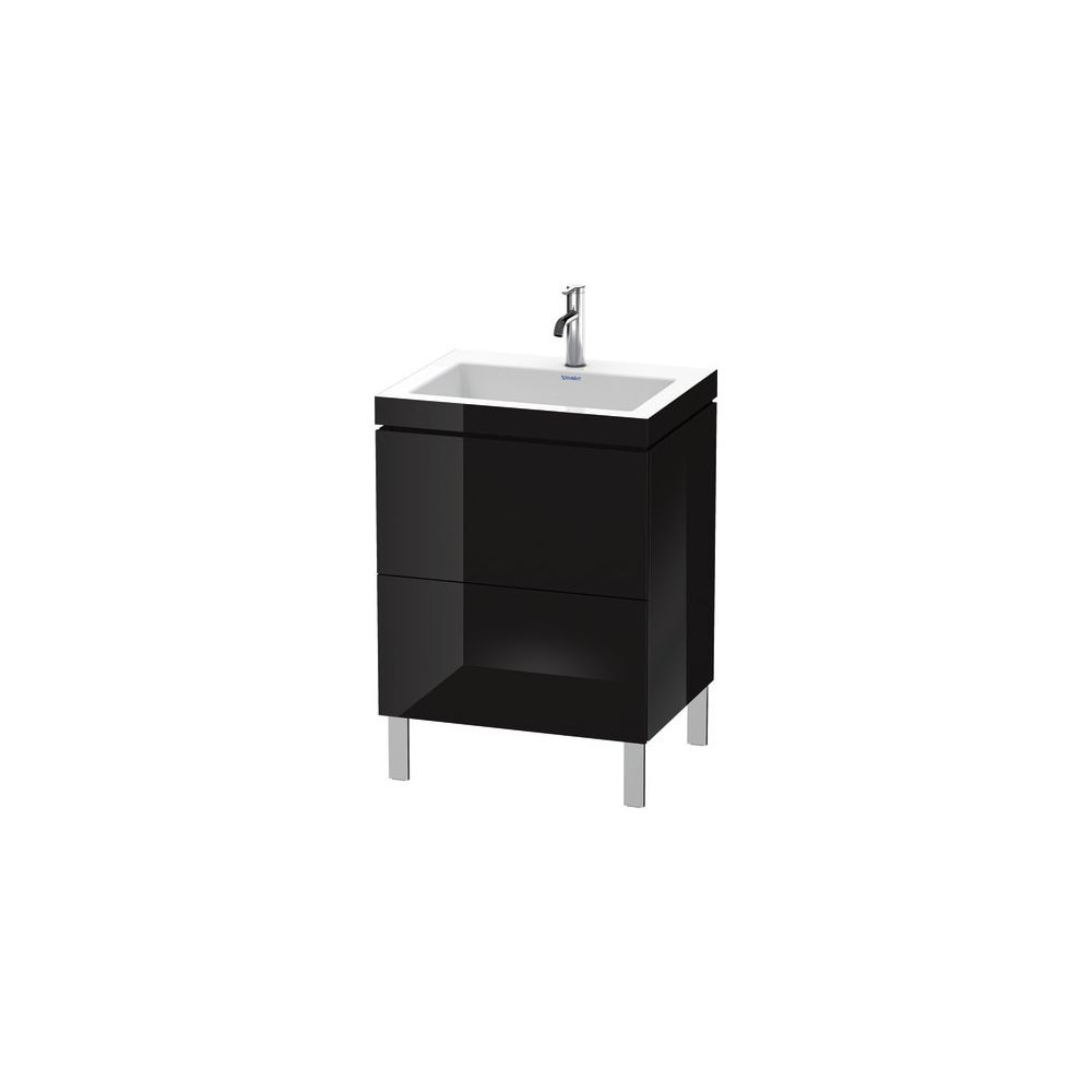 Duravit L-Cube Waschtisch-Set C-bonded bodenst. Dekor, 480x600x698mm Schwarz Hochg... DURAVIT-LC6936O4040 4053424501017 (Abb. 1)