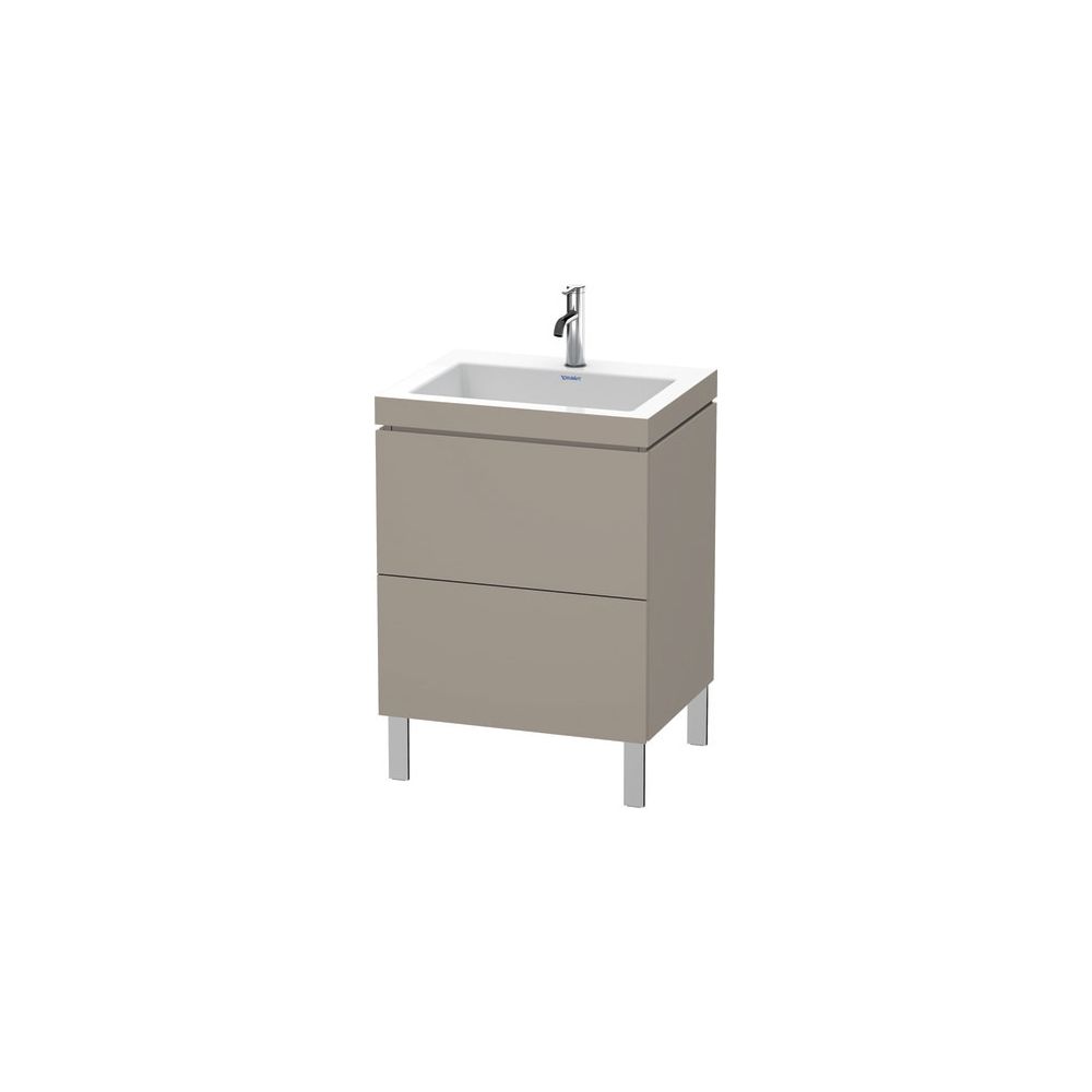 Duravit L-Cube Waschtisch-Set C-bonded bodenst. Dekor 480x600x698mm Basalt Matt/ G... DURAVIT-LC6936O4343 4053424500812 (Abb. 1)