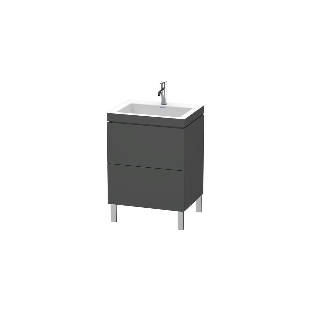 Duravit L-Cube Waschtisch-Set C-bonded bodenst. Dekor, 480x600x698mm Graphit Matt,... DURAVIT-LC6936O4949 4053424500829 (Abb. 1)