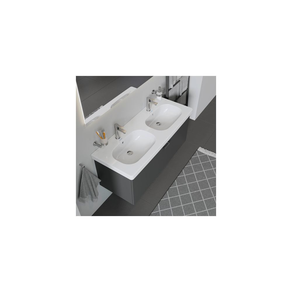 Duravit D-Code Doppelwaschtisch 490x1200x180mm, Weiß Hochglanz, Rechteckig, 2Wasch... DURAVIT-03481200002 4021534853357 (Abb. 3)