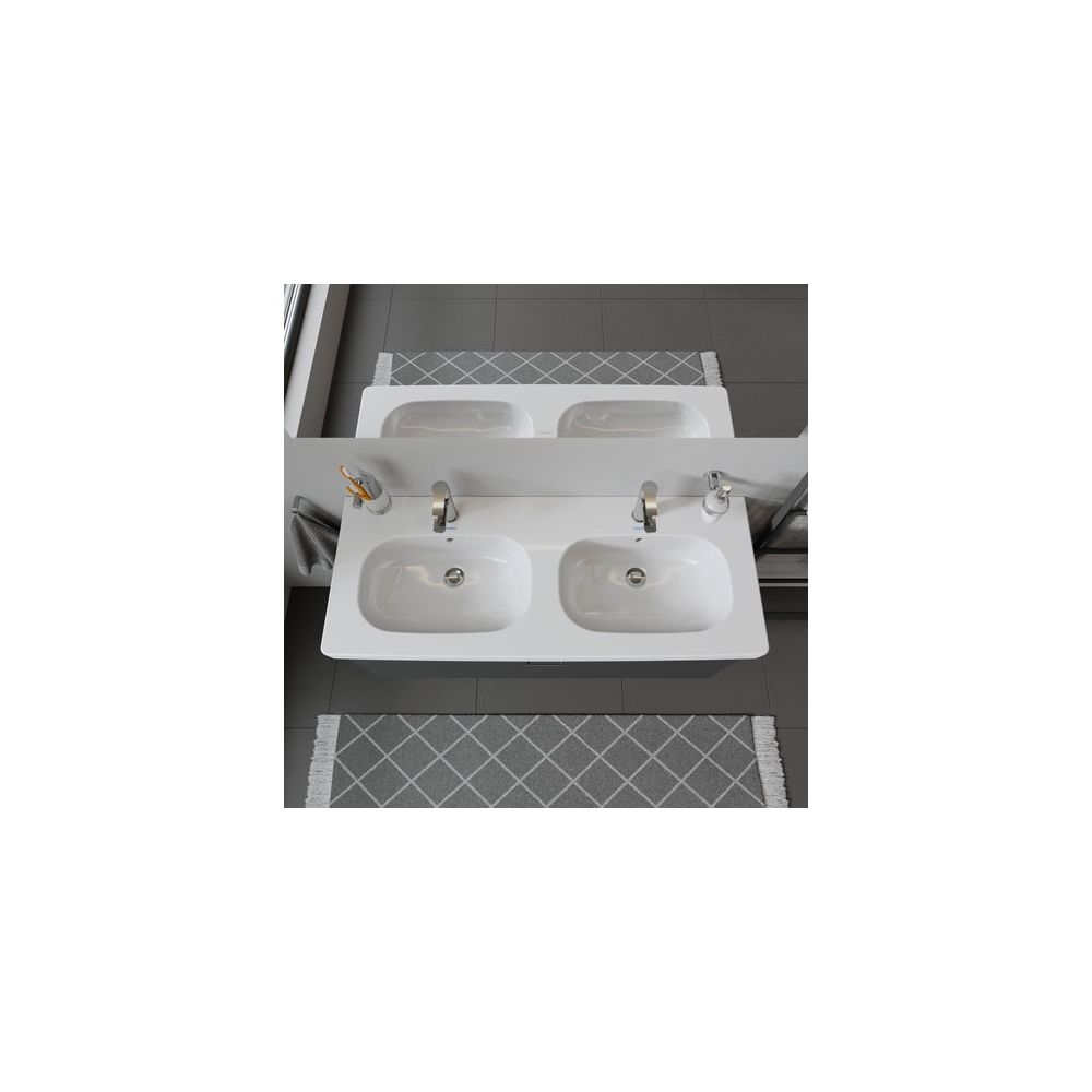 Duravit D-Code Doppelwaschtisch 490x1200x180mm, Weiß Hochglanz, Rechteckig, 2Wasch... DURAVIT-03481200002 4021534853357 (Abb. 5)