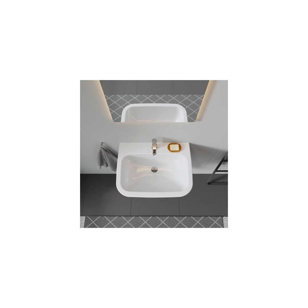 Duravit D-Code Waschtisch 500x650x180mm wandhäng., Weiß Hochglanz, Halbrund, 1 WP m... DURAVIT-2310650000 4021534344046 (Abb. 7)