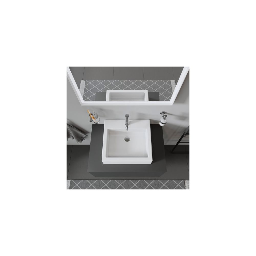 Duravit Vero Aufsatzbecken 500mm, Weiß Hochglanz, WonderGliss, Rechteckig, mit HLB... DURAVIT-04525000001 4021534434174 (Abb. 1)