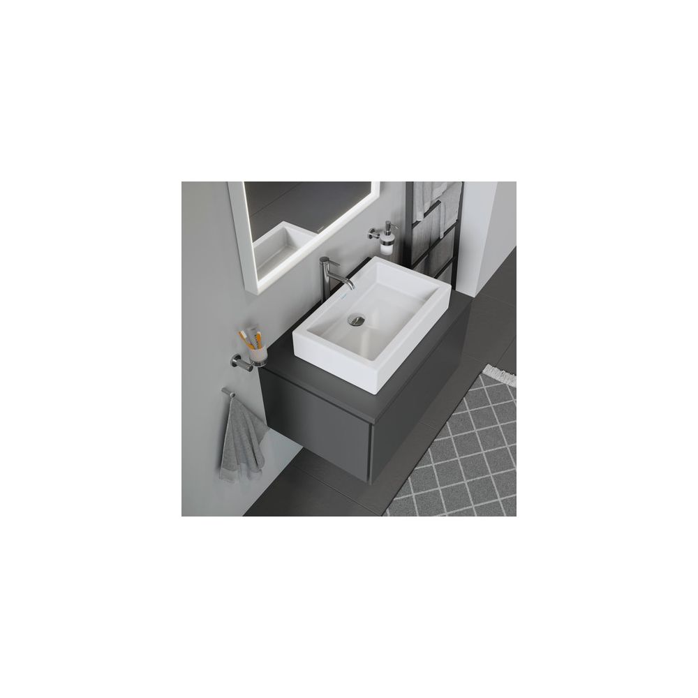 Duravit Vero Aufsatzbecken 600mm, Weiß Hochglanz, Rechteckig, ohne Überlauf und HLB... DURAVIT-0455600000 4021534217272 (Abb. 3)
