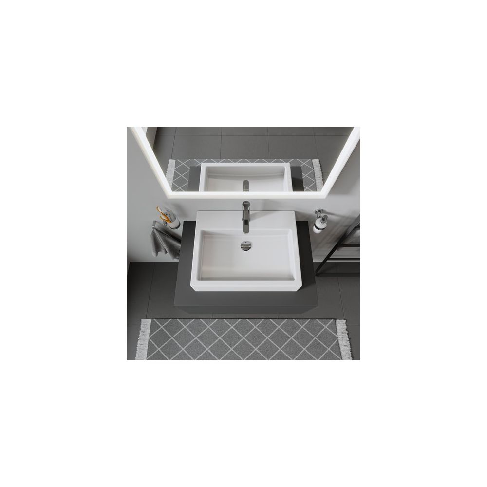 Duravit Vero Aufsatzbecken 595mm, Weiß Hochglanz, Rechteckig, mit HLB, mit Überlauf... DURAVIT-0452600000 4021534346279 (Abb. 1)