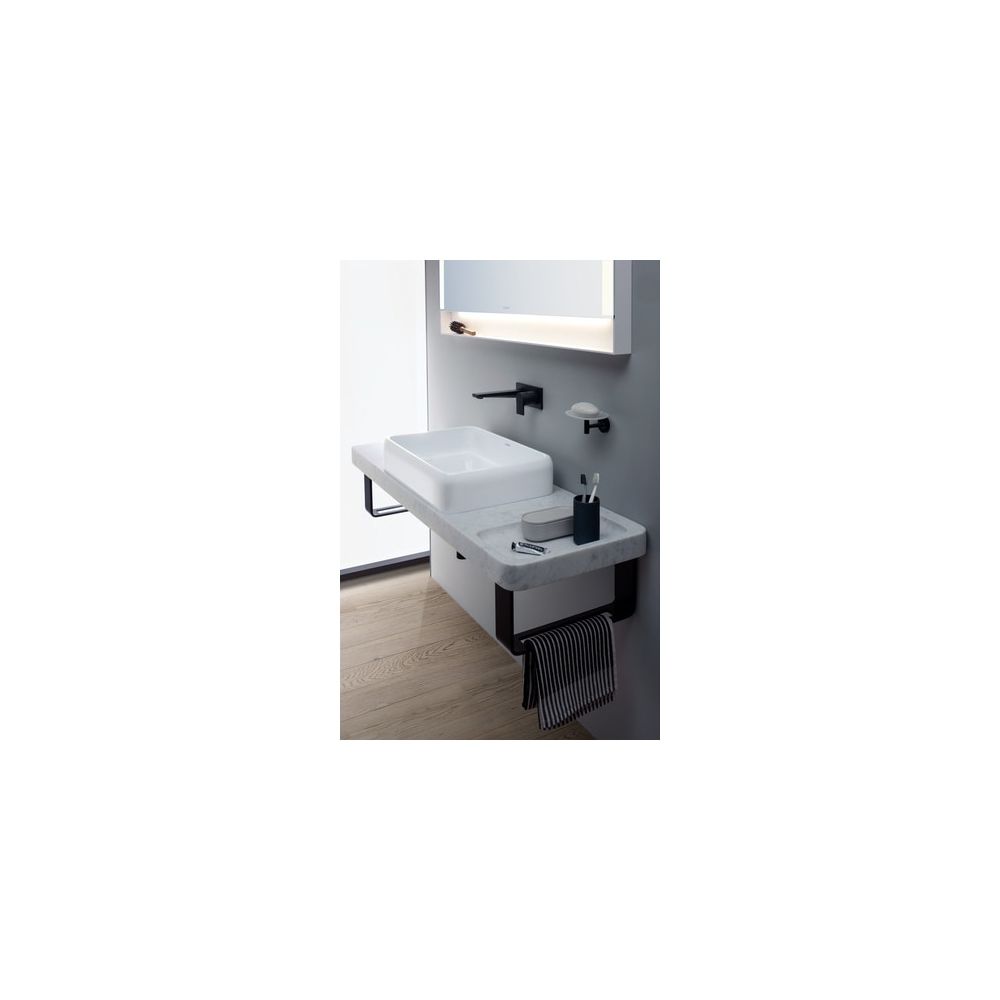 Duravit Qatego Aufsatzbecken Weiß Hochglanz mit Konsole Marmor poliert, Konsolenträge... DURAVIT-D4800700 4067116314748 (Abb. 5)