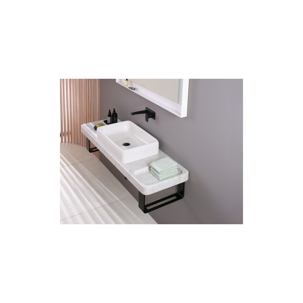 Duravit Qatego Aufsatzbecken Weiß Hochglanz mit Konsole Marmor poliert, Konsolenträge... DURAVIT-D4800700 4067116314748 (Abb. 9)