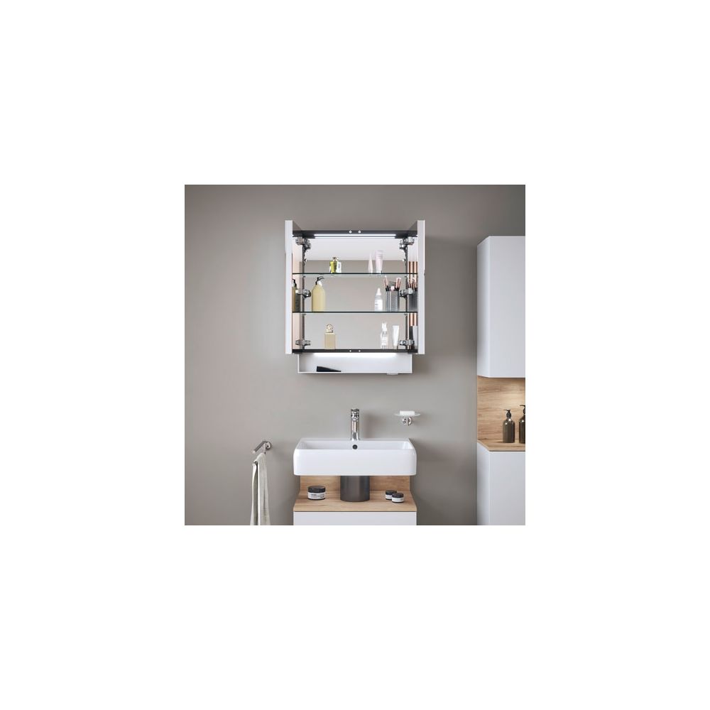 Duravit Qatego Spiegelschrank Wandmontage 155x600x750mm, Weiß, 2 Türen L/R, 2 ... DURAVIT-QA7150018180010 4067116205244 (Abb. 9)