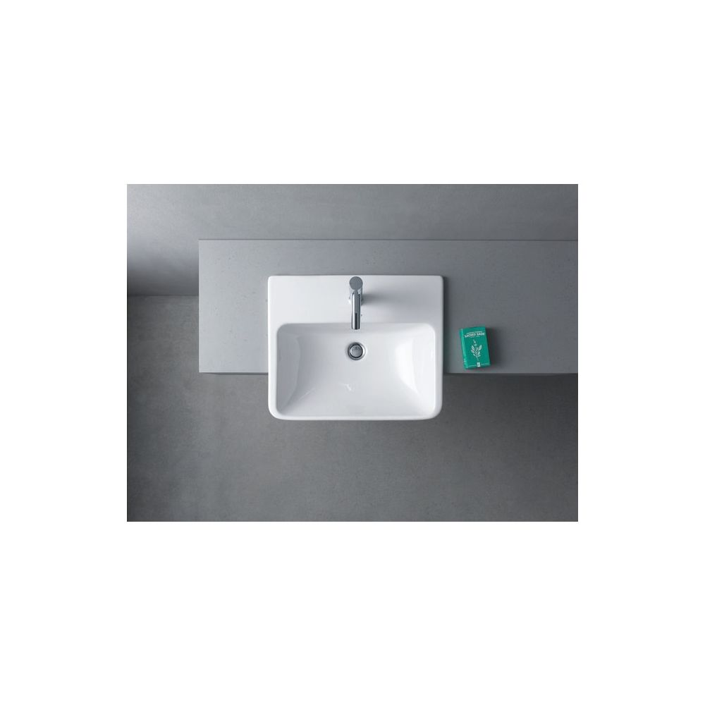 Duravit ME by Starck Halbeinbauwaschtisch 455x550x180mm, Weiß Hochglanz, 1 HL, mit ... DURAVIT-0378550000 4053424020624 (Abb. 3)