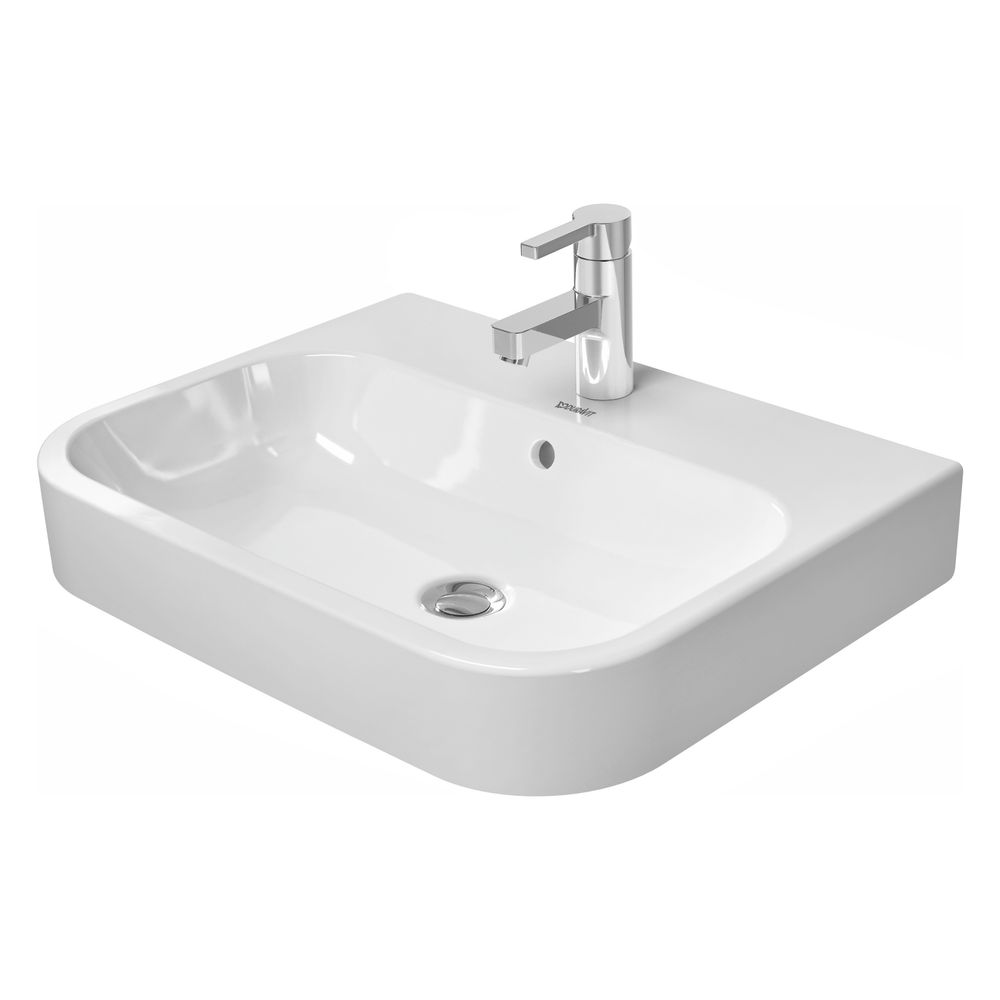 Duravit Happy D.2 Plus Aufsatzbecken 600mm, Weiß Hochglanz, WonderGliss, Rechtecki... DURAVIT-23156000001 4021534843495 (Abb. 3)