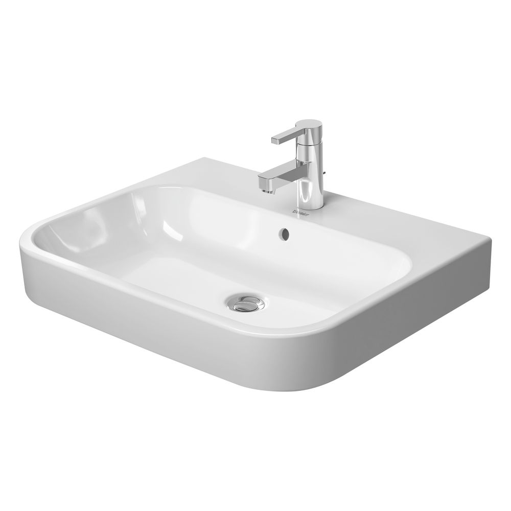 Duravit Happy D.2 Waschtisch 505x650x170mm, WonderGliss, Weiß Hochglanz, Rechtecki... DURAVIT-23186500001 4021534856037 (Abb. 4)