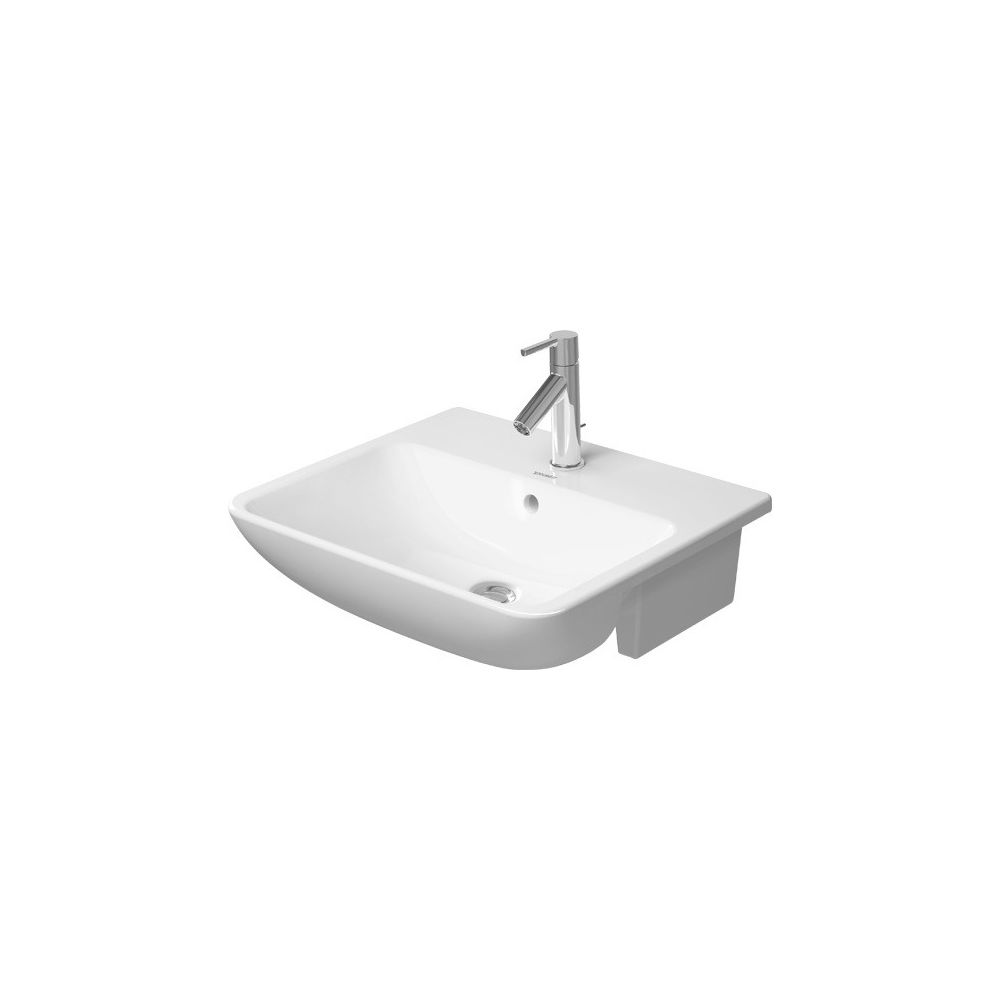 Duravit ME by Starck Halbeinbauwaschtisch 455x550x180mm, Weiß Hochglanz, 1 HL, mit ... DURAVIT-0378550000 4053424020624 (Abb. 3)