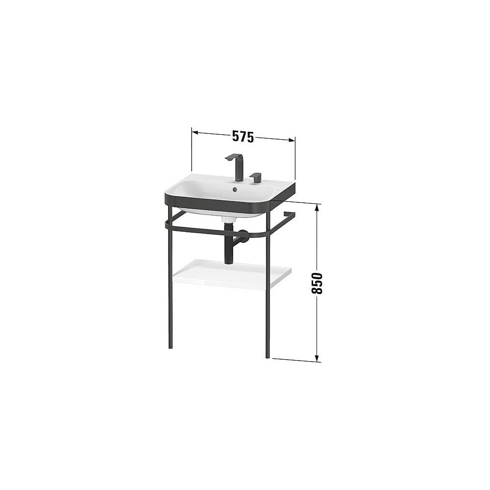 Duravit Happy D.2 Waschtisch-Set C-bonded Metallkonsole Dekor 490x575x850mm, Taupe... DURAVIT-HP4735N8383 4067116019469 (Abb. 2)