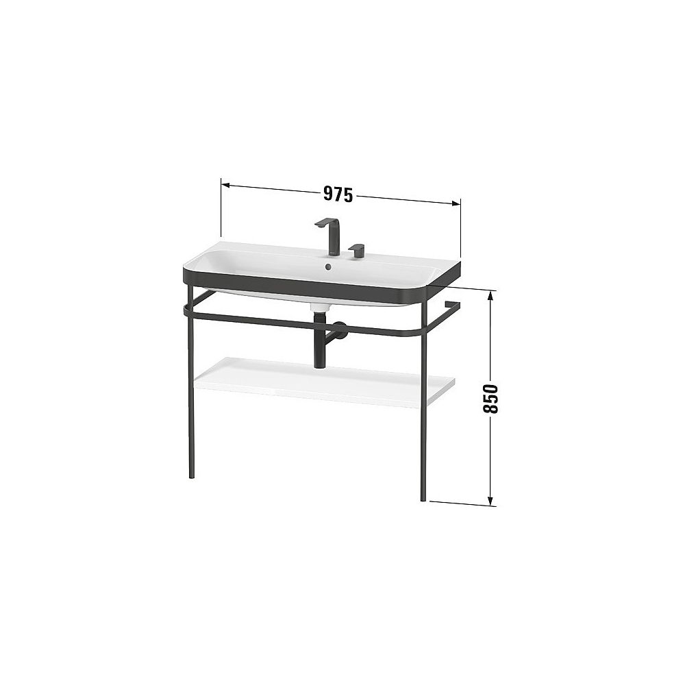 Duravit Happy D.2 Waschtisch-Set C-bonded Metallkonsole Lack, 490x975x850mm, Medit... DURAVIT-HP4738N7171 4063382004901 (Abb. 2)