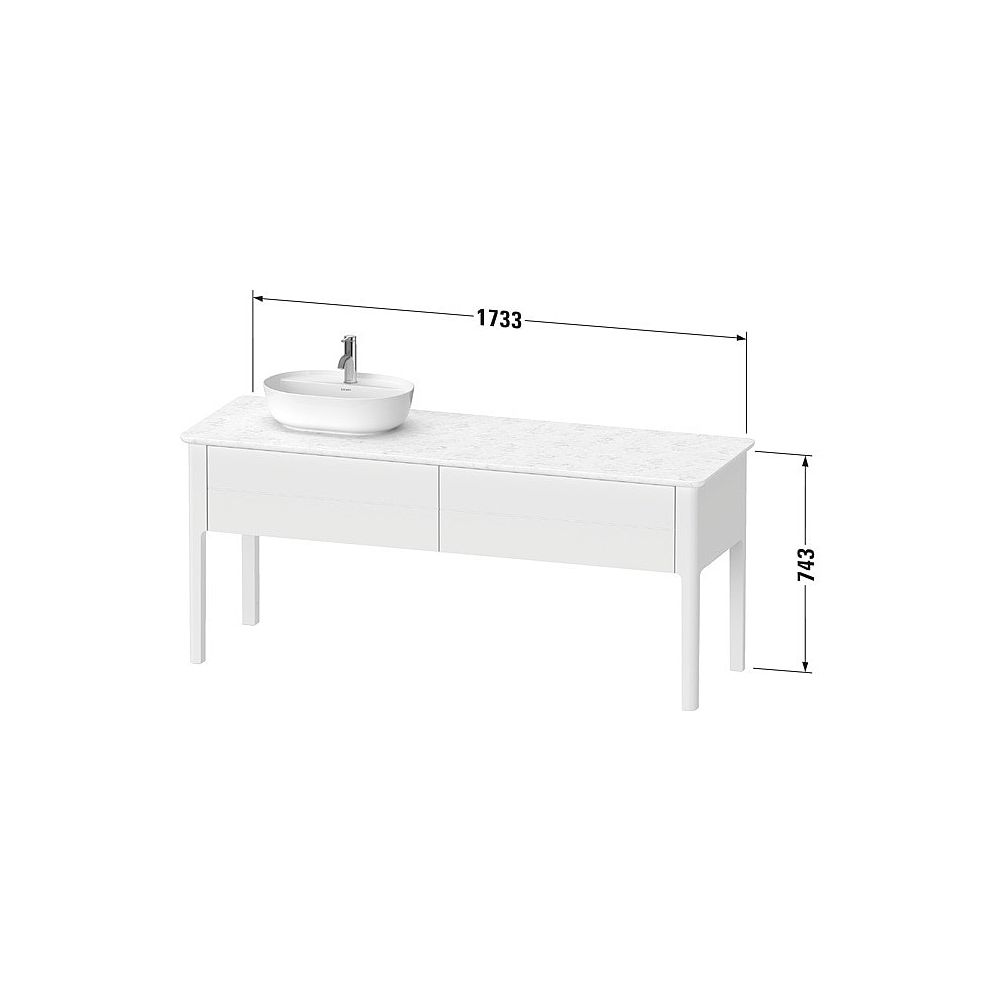 Duravit Luv Konsolenwaschtischunterbau bodenstehend 570x1733x743mm L, ohne KSP Tau... DURAVIT-LU9563L6060 4053424465500 (Abb. 2)