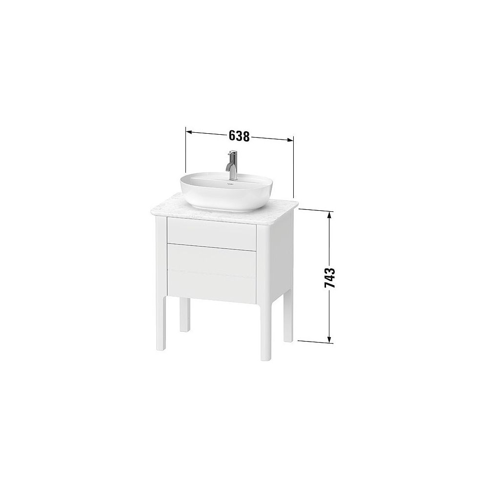 Duravit Luv Konsolenwaschtischunterbau bodenstehend 450x638x743mm ohne KSP Weiß Se... DURAVIT-LU956503636 4053424465609 (Abb. 2)