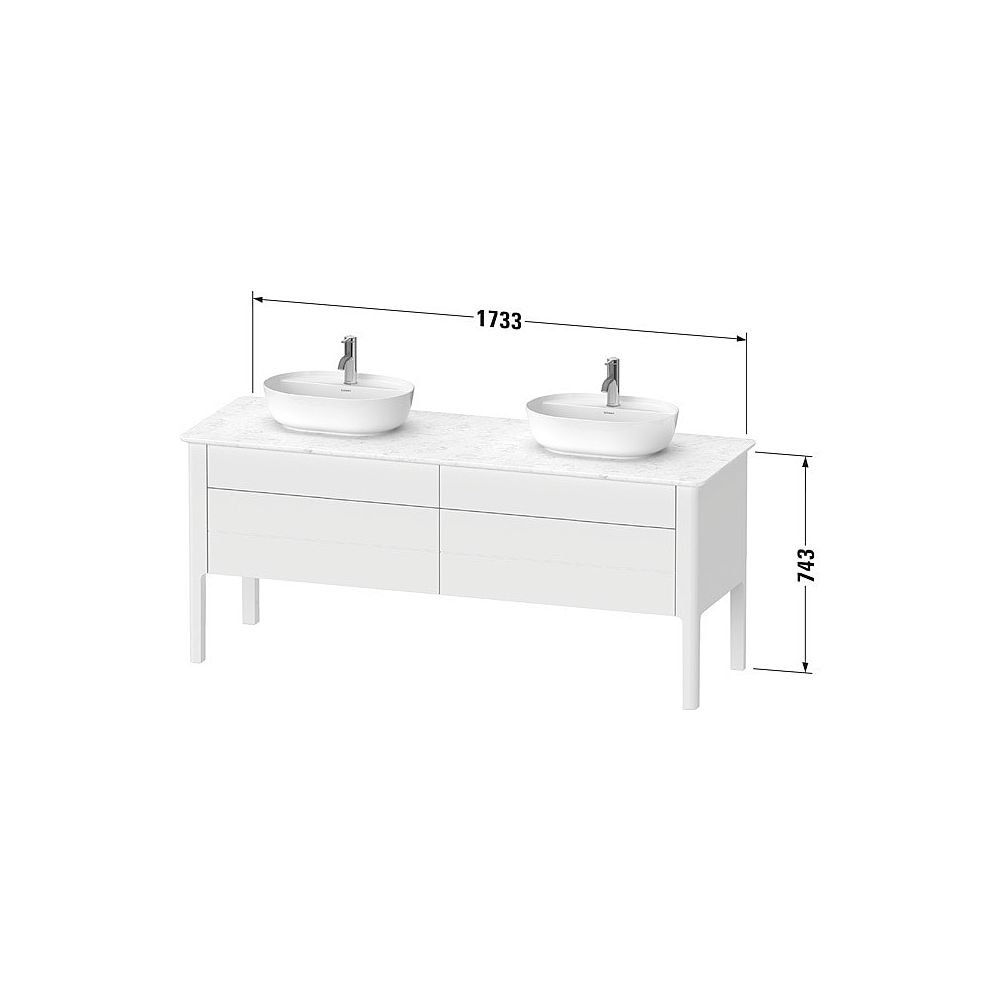 Duravit Luv Konsolenwaschtischunterbau bodenstehend 570x1733x743mm ohne KSP 2 Ausz... DURAVIT-LU9567B9292 4053424465753 (Abb. 2)