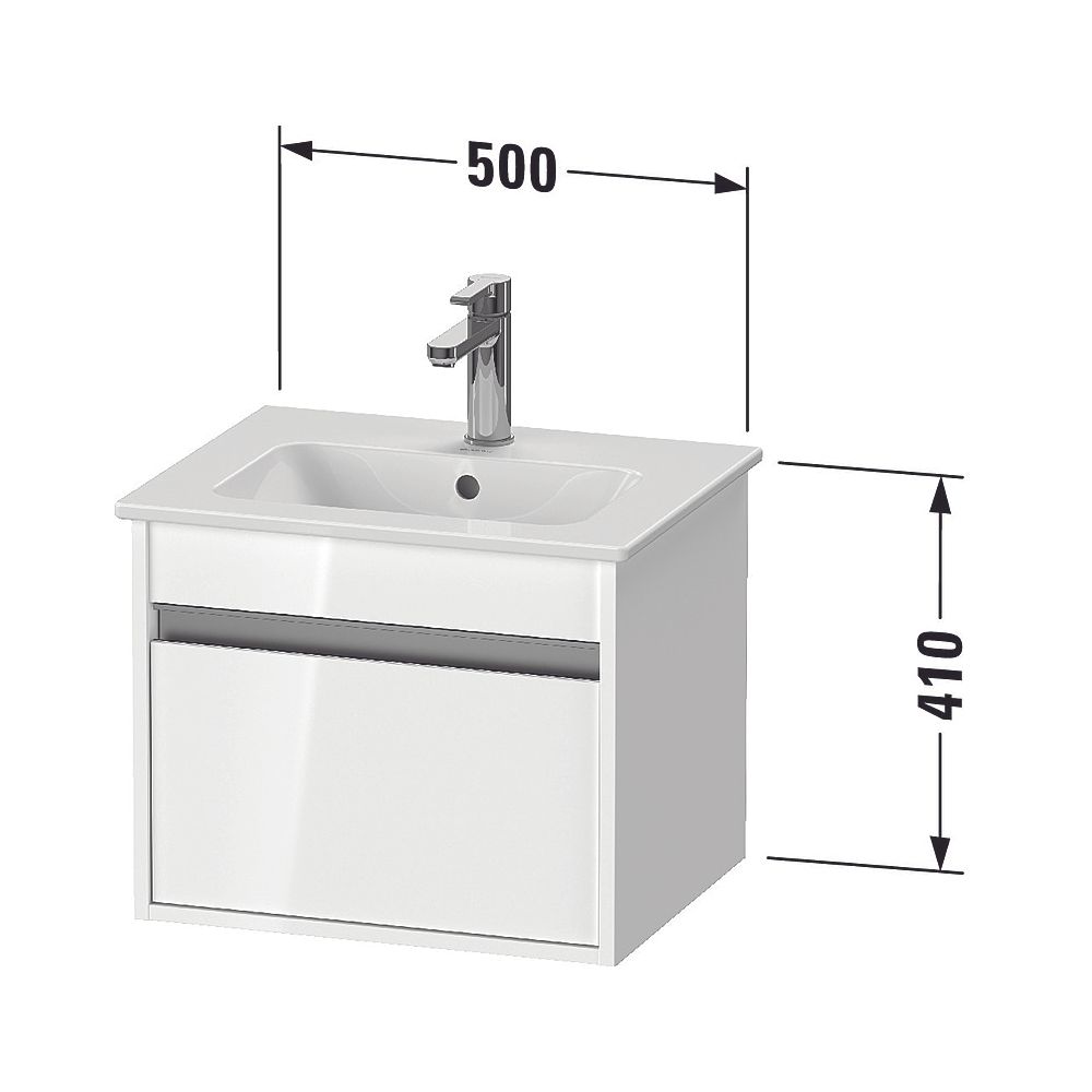 Duravit Ketho Waschtischunterbau wandh. 412x500x410mm, Compact Mattweiß, Griffleis... DURAVIT-KT640401818 4063382032416 (Abb. 2)