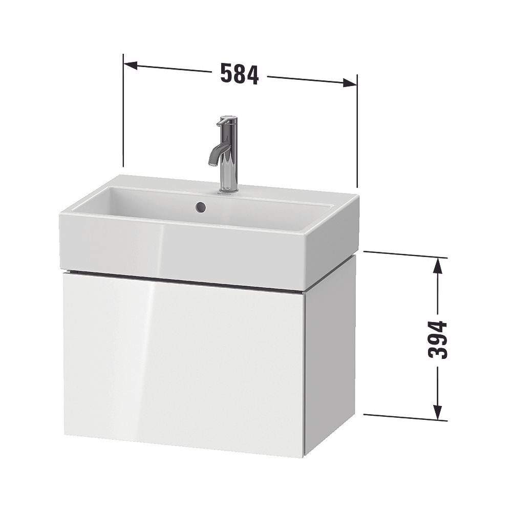 Duravit L-Cube Waschtischunterbau wandh. 391x584x394mm, Compact Mattweiß, Grifflos... DURAVIT-LC611901818 4063382033352 (Abb. 2)