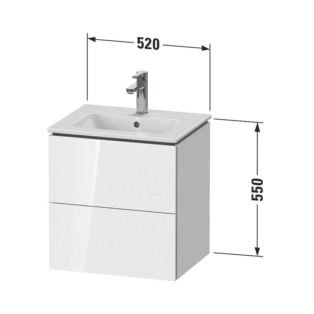 Duravit L-Cube Waschtischunterbau wandh. 421x520x550mm Compact, Betongrau Matt, Gr... DURAVIT-LC621800707 4063382033062 (Abb. 2)
