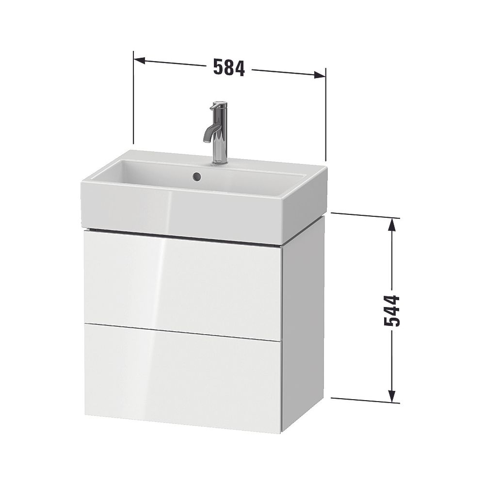 Duravit L-Cube Waschtischunterbau wandh. 391x584x544mm Compact, Taupe SM, Grifflos... DURAVIT-LC621908383 4067116010329 (Abb. 2)