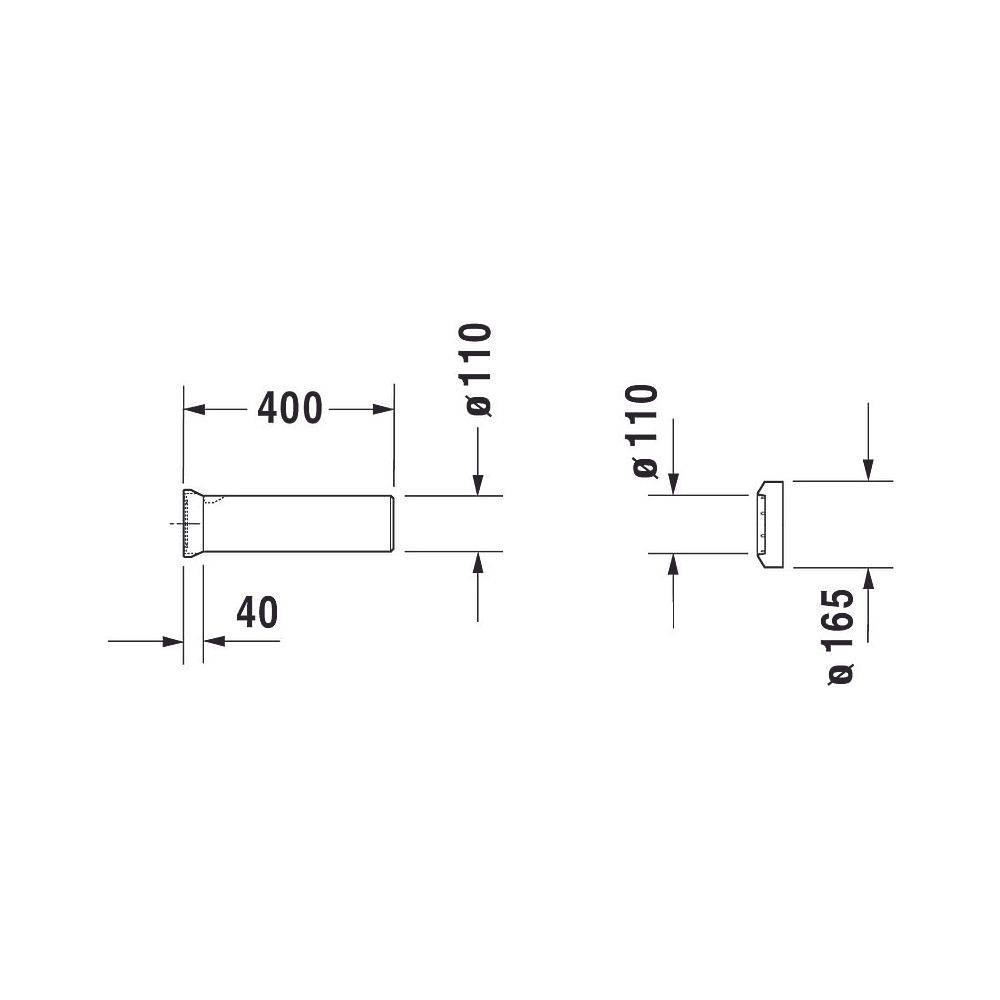 Duravit Ablaufstutzen mit Rosette, Abgang waagerecht, Weiß... DURAVIT-0014290000 4021534000454 (Abb. 2)