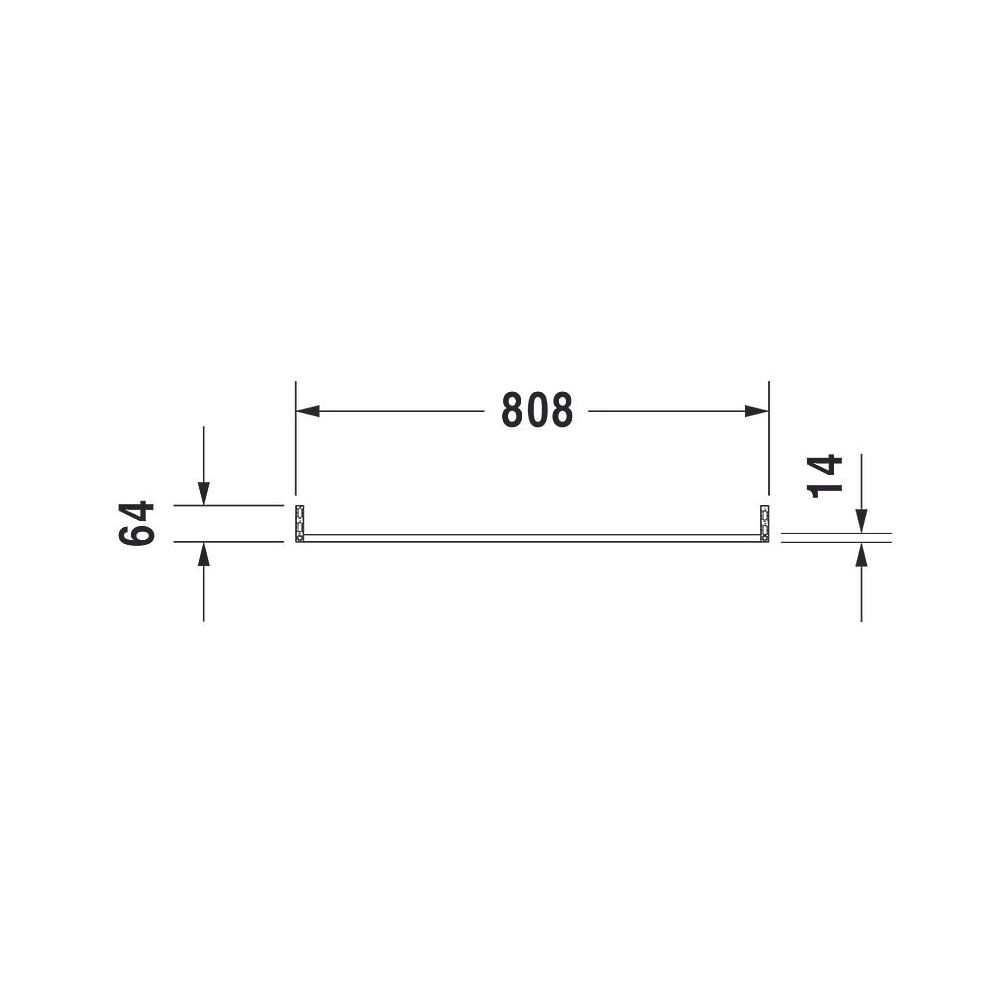 Duravit Universal Handtuchhalter 64x808x71mm, Chrom, Messing, 1 Arm, mit Befestigun... DURAVIT-0030361000 4021534405785 (Abb. 2)