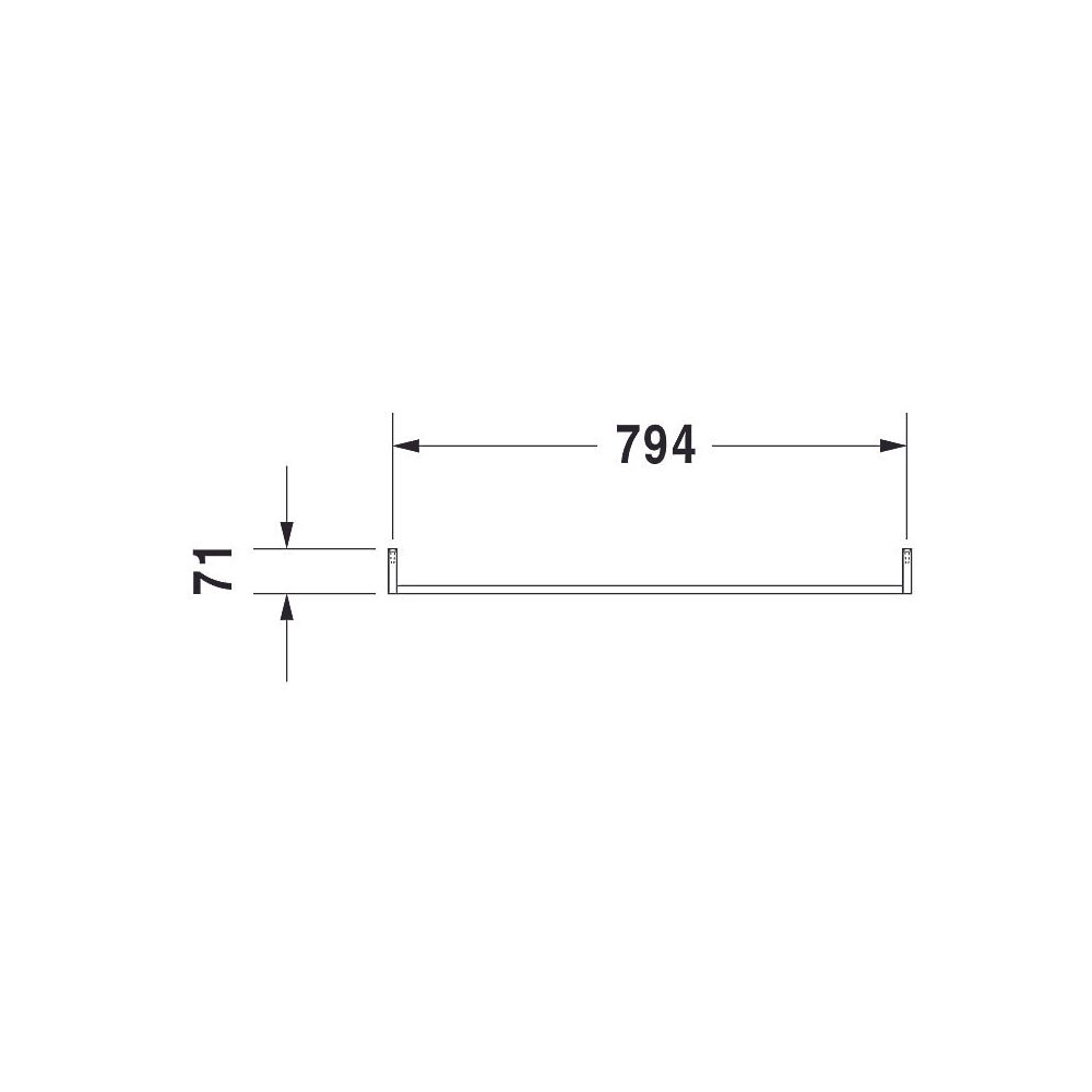 Duravit Universal Handtuchhalter 64x808x71mm, Chrom, Messing, 1 Arm, mit Befestigun... DURAVIT-0030361000 4021534405785 (Abb. 4)
