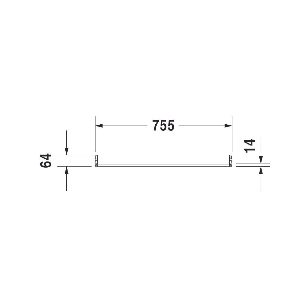 Duravit Universal Handtuchhalter 64x755x71mm, Chrom, Messing, 1 Arm, mit Befestigun... DURAVIT-0030381000 4021534344336 (Abb. 2)