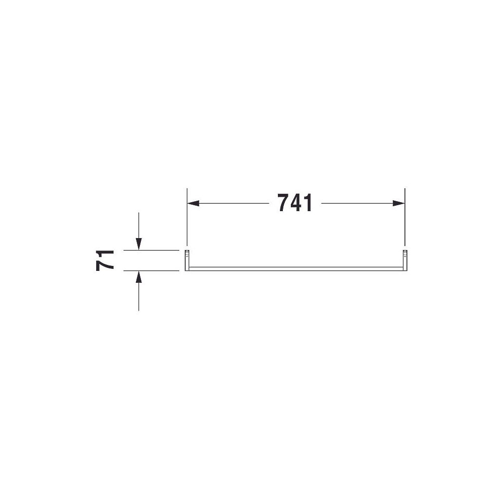Duravit Universal Handtuchhalter 64x755x71mm, Chrom, Messing, 1 Arm, mit Befestigun... DURAVIT-0030381000 4021534344336 (Abb. 4)