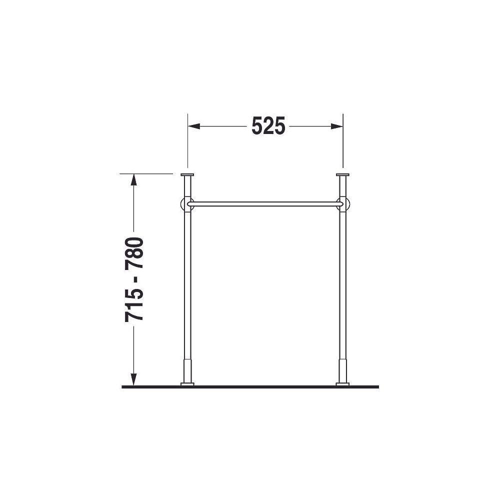 Duravit Vero Metallkonsole 425x525x715-780mm, für 045360/45460 235060, Chrom polier... DURAVIT-0030631000 4021534253119 (Abb. 9)