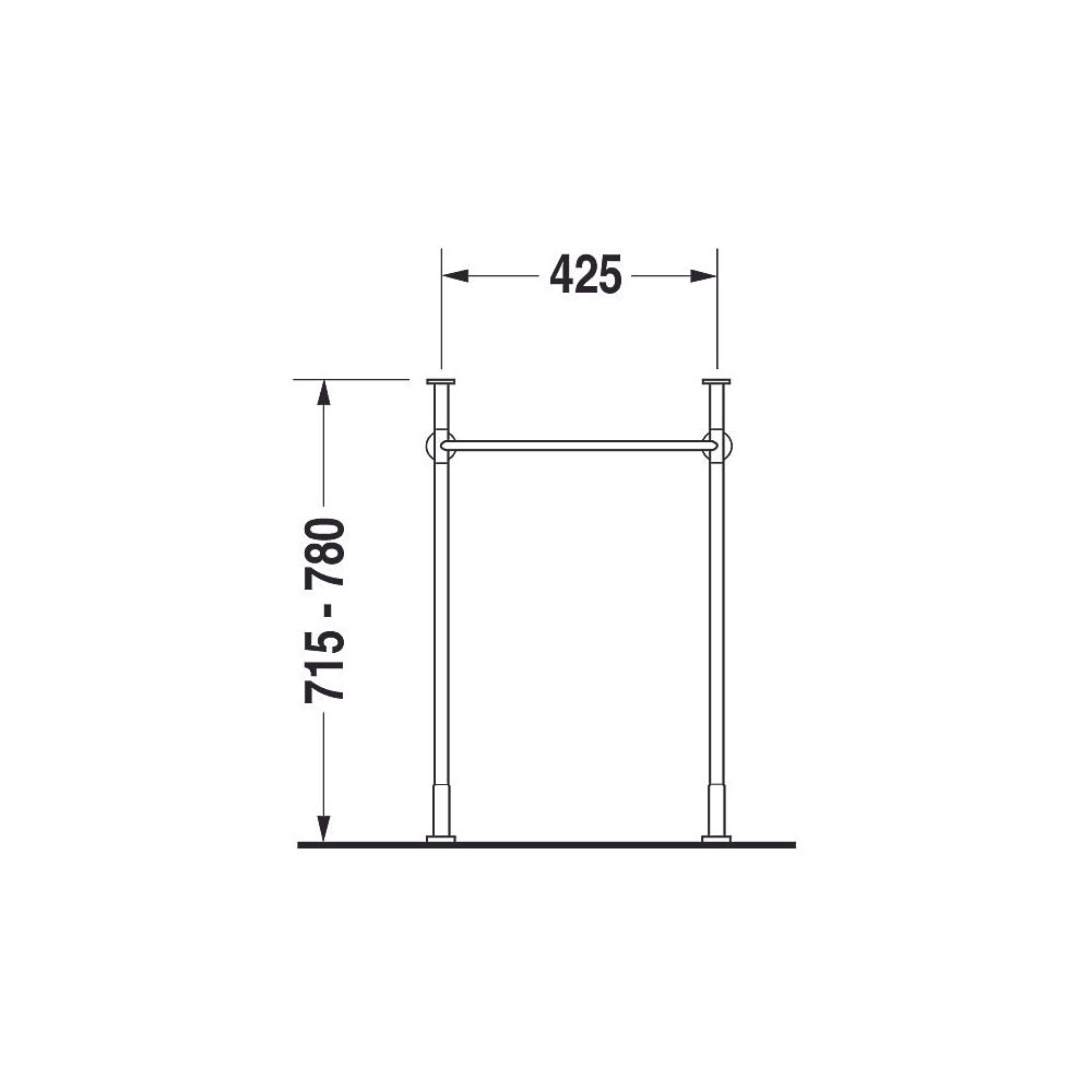 Duravit Vero Metallkonsole 425x425x715-780mm, für 045450, Chrom poliert, Höhenverst... DURAVIT-0030651000 4021534272745 (Abb. 4)