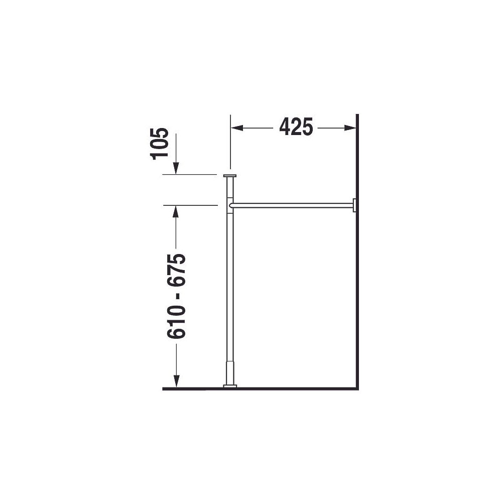 Duravit Vero Metallkonsole 425x725x715-780mm, für 045480, Chrom poliert, Höhenverst... DURAVIT-0030661000 4021534272752 (Abb. 7)