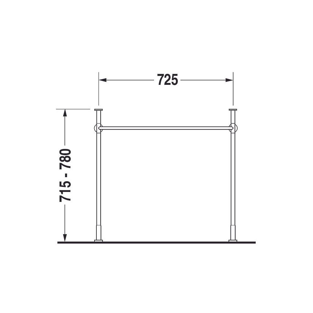 Duravit Vero Metallkonsole 425x725x715-780mm, für 045480, Chrom poliert, Höhenverst... DURAVIT-0030661000 4021534272752 (Abb. 8)
