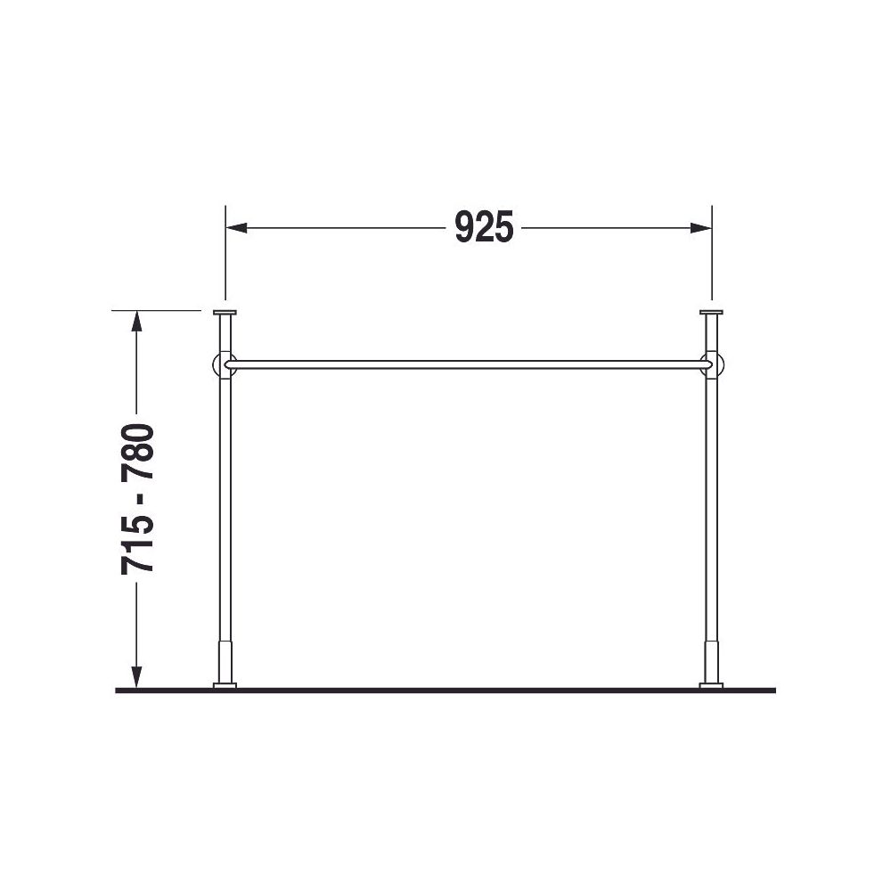 Duravit Vero Metallkonsole 425x925x715-780mm, für 045410, Chrom poliert, Höhenverst... DURAVIT-0030671000 4021534272769 (Abb. 5)