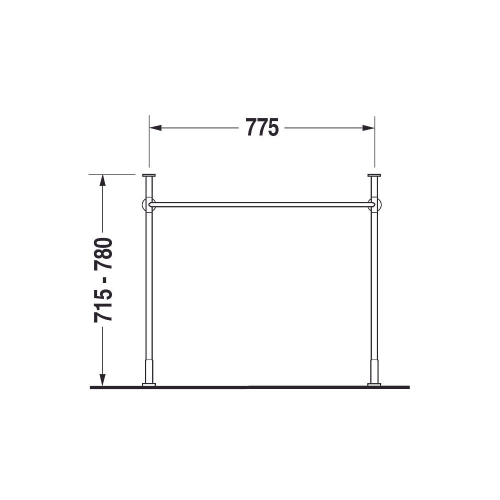 Duravit Vero Metallkonsole 455x808x715-780mm, für 032985, Chrom poliert, Höhenverst... DURAVIT-0030711000 4021534458019 (Abb. 5)