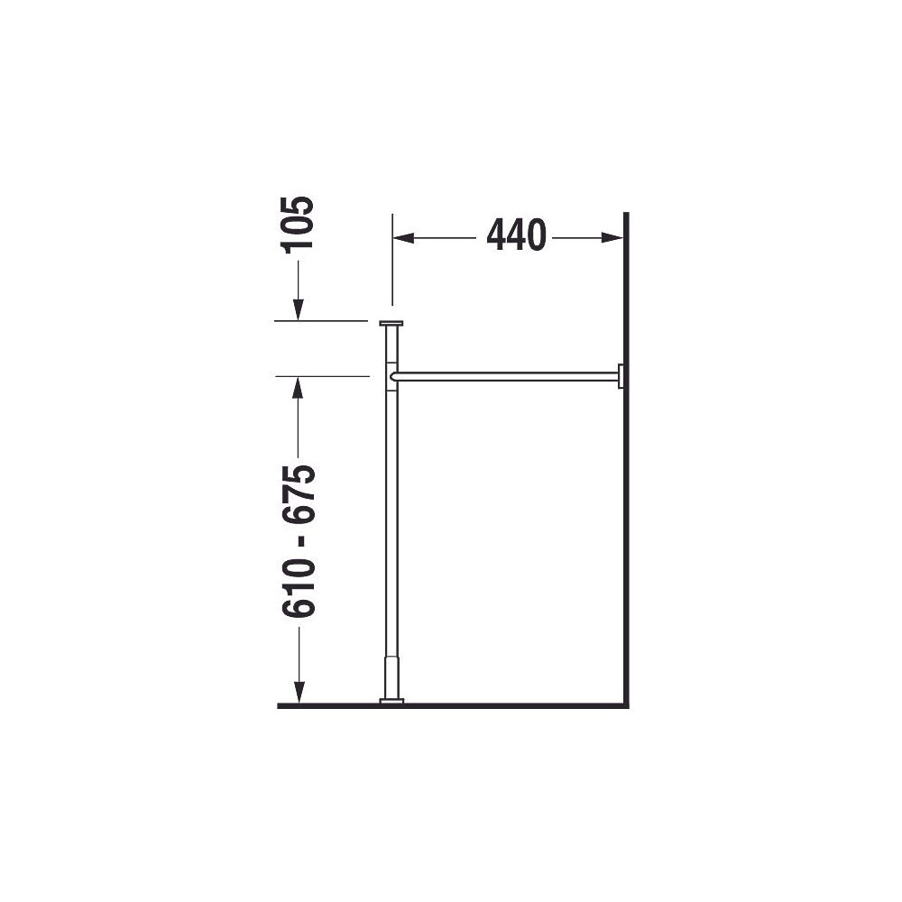 Duravit Vero Metallkonsole 455x1000x715-780mm, für 032910, Chrom poliert, Höhenvers... DURAVIT-0030721000 4021534458026 (Abb. 3)