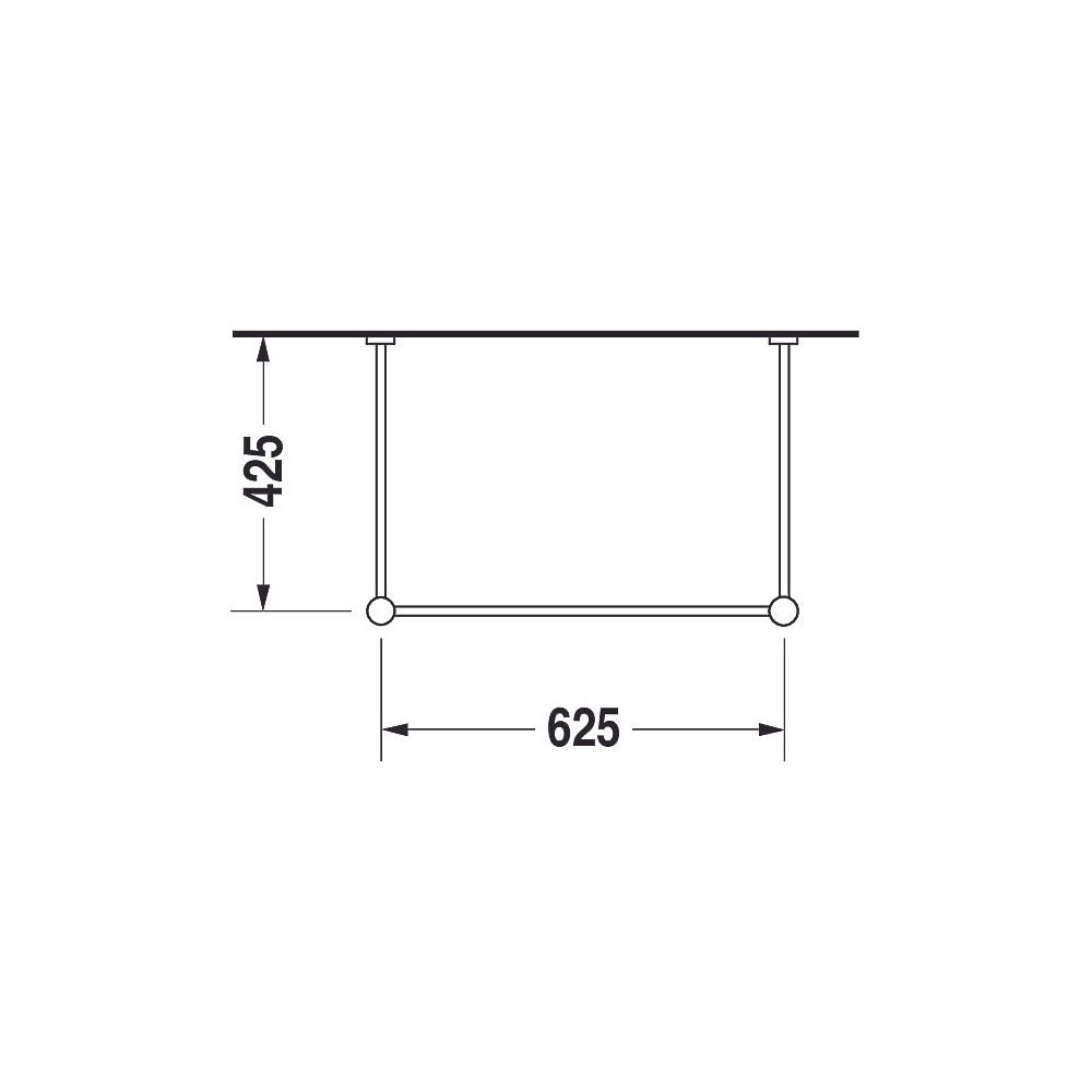 Duravit Vero Metallkonsole 425x625x715-780mm, für 045470, Chrom poliert, Höhenverst... DURAVIT-0030751000 4021534786716 (Abb. 2)