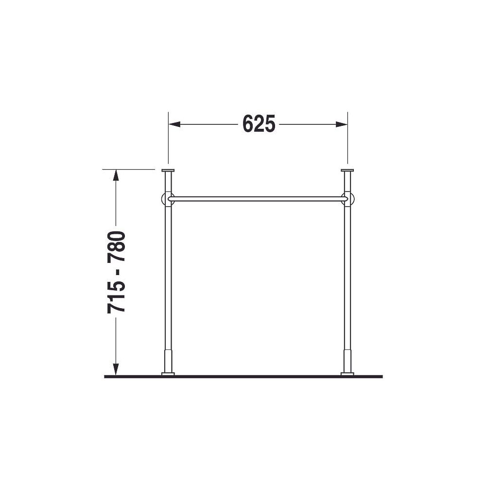 Duravit Vero Metallkonsole 425x625x715-780mm, für 045470, Chrom poliert, Höhenverst... DURAVIT-0030751000 4021534786716 (Abb. 4)