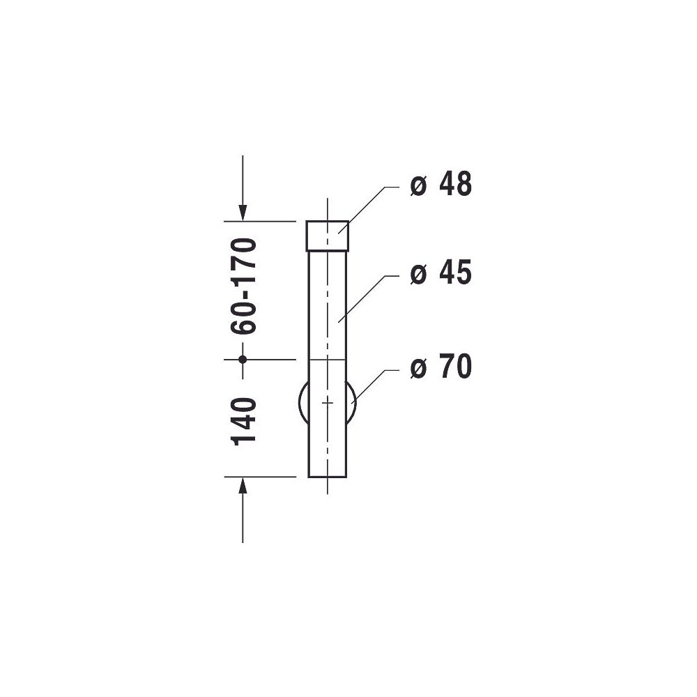 Duravit Universal Designsiphon Chrom poliert, Messing, waagerecht, geeignet für Wa... DURAVIT-0050361000 4021534170133 (Abb. 44)