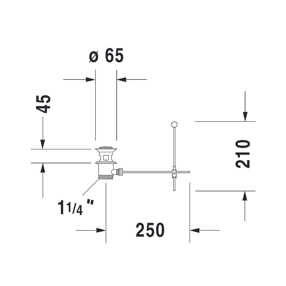 Duravit Kniehebelventil, Betätigung senkrecht, Chrom... DURAVIT-0050511000 4021534222658 (Abb. 2)